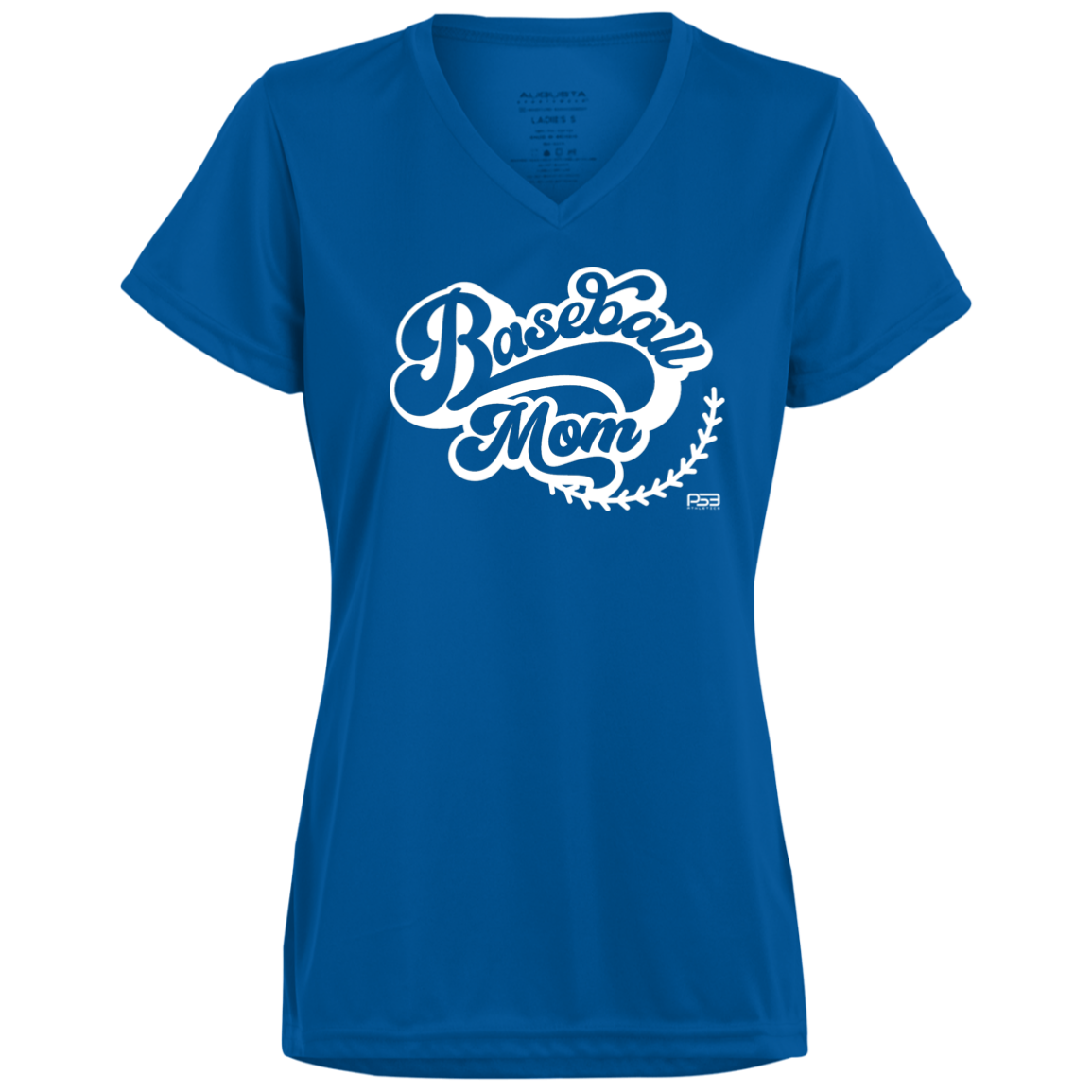 Baseball Mom White Ladies’ Moisture-Wicking V-Neck Tee