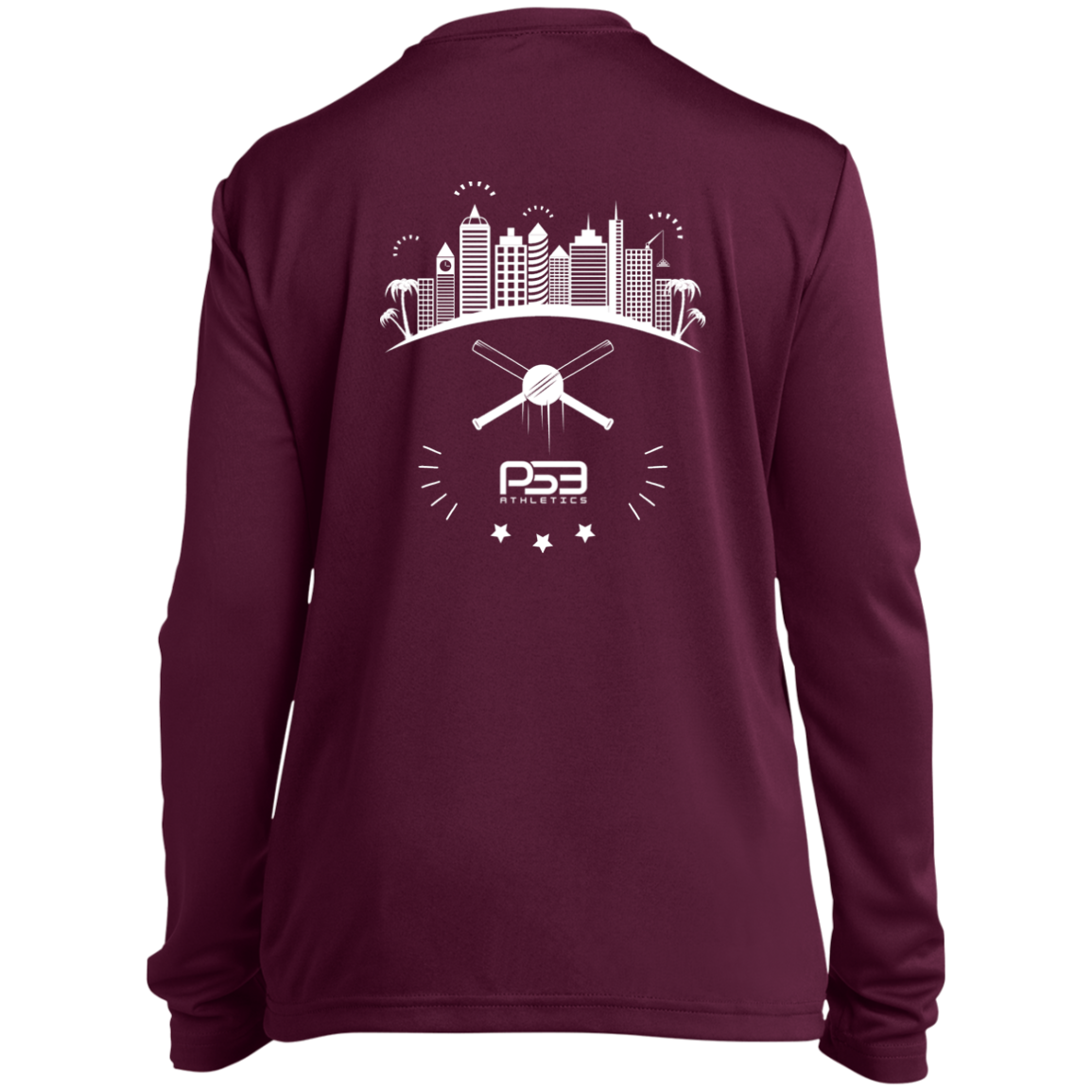 Baseball City Bright & White Youth Long Sleeve Performance Tee