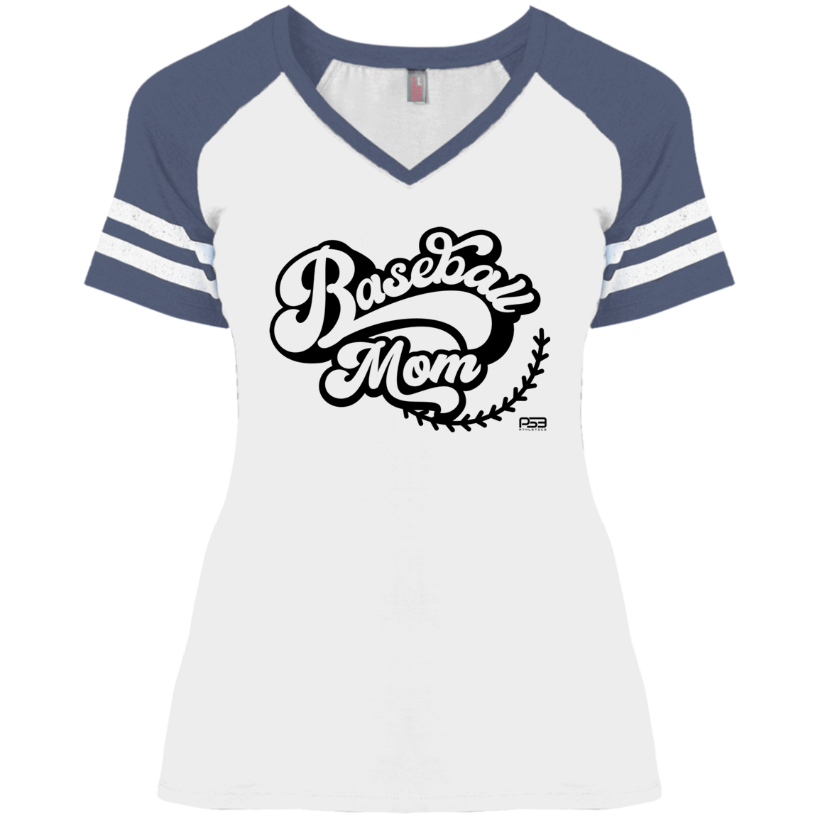 Baseball Mom Ladies' Game V-Neck T-Shirt