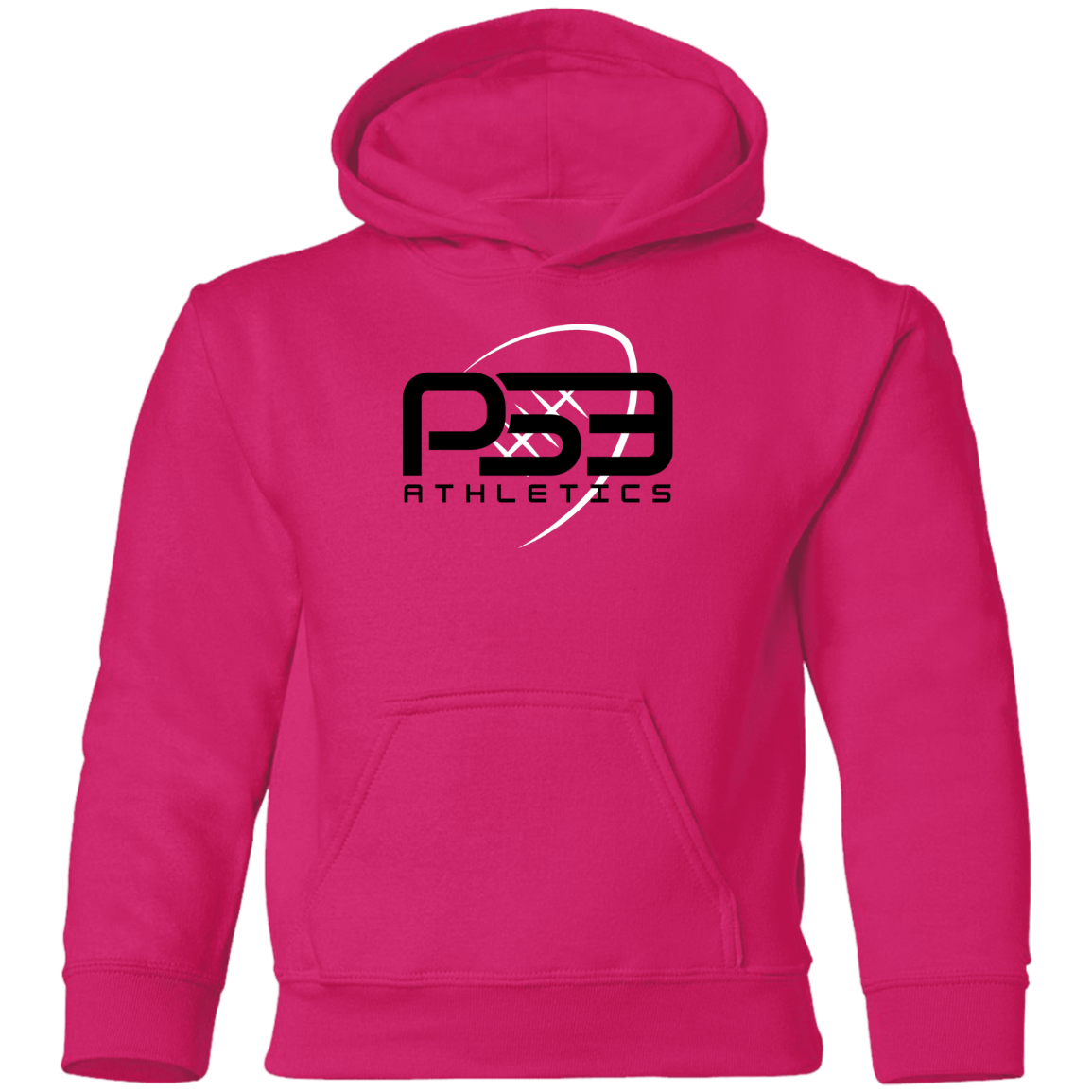 Black/White Football Youth Pullover Hoodie