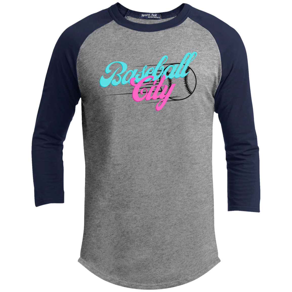 Baseball City Bright & Black Youth 3/4 Raglan Sleeve Shirt