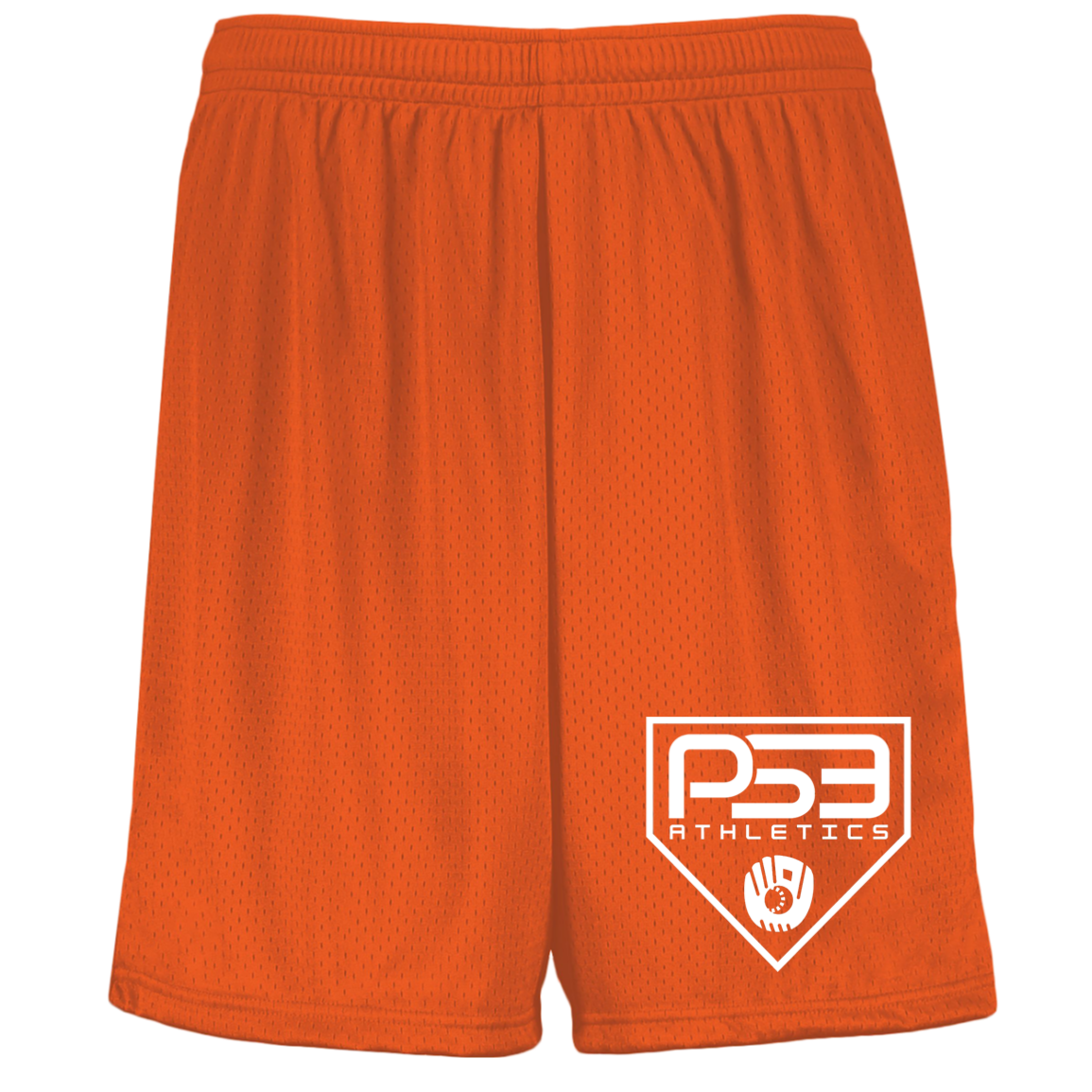 White Plate Logo Youth Moisture-Wicking Mesh Shorts