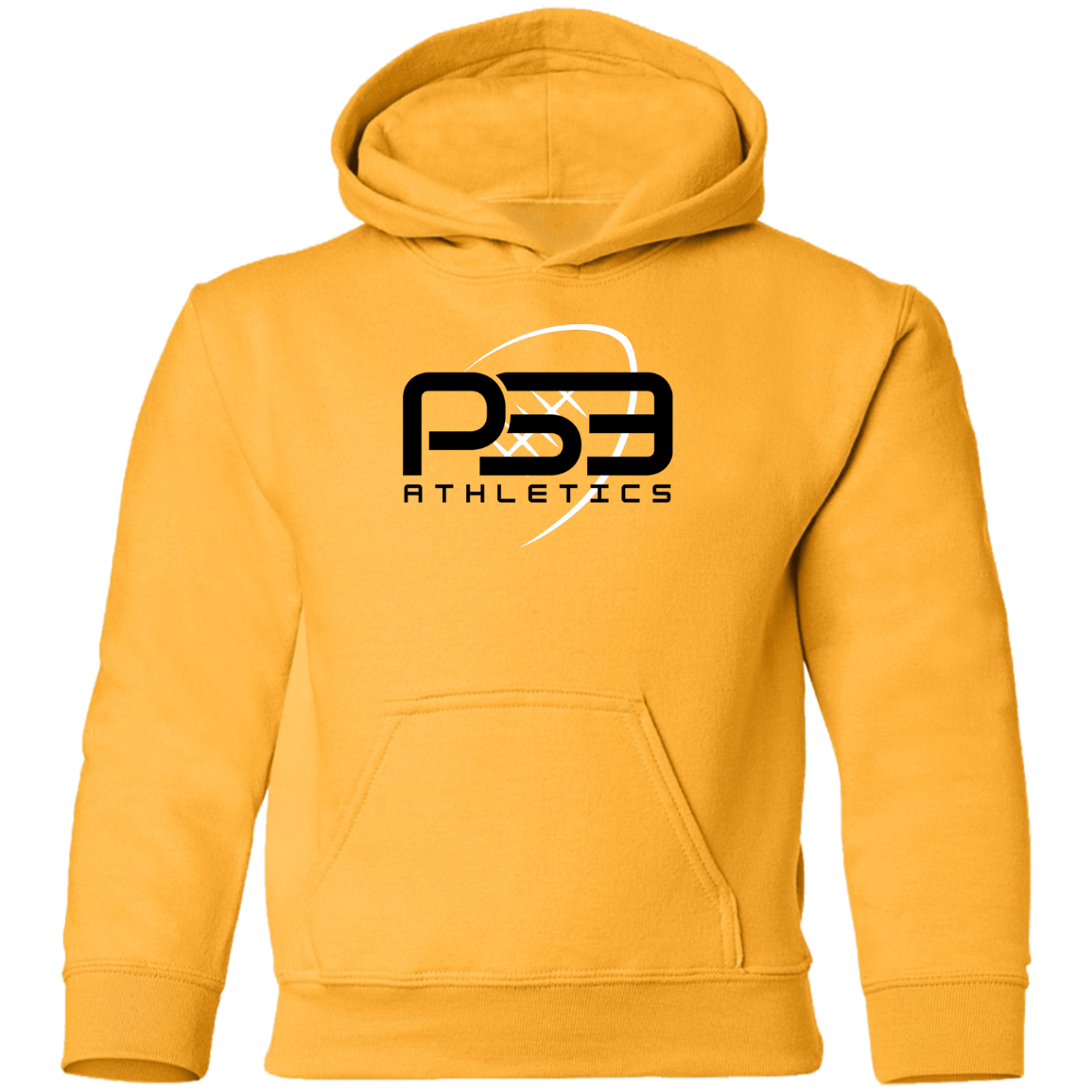 Black/White Football Youth Pullover Hoodie