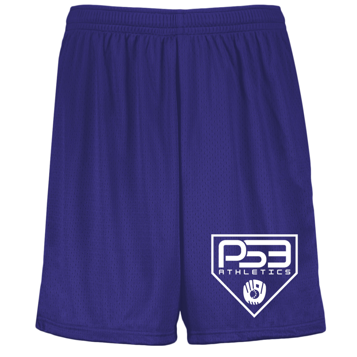 White Plate Logo Youth Moisture-Wicking Mesh Shorts