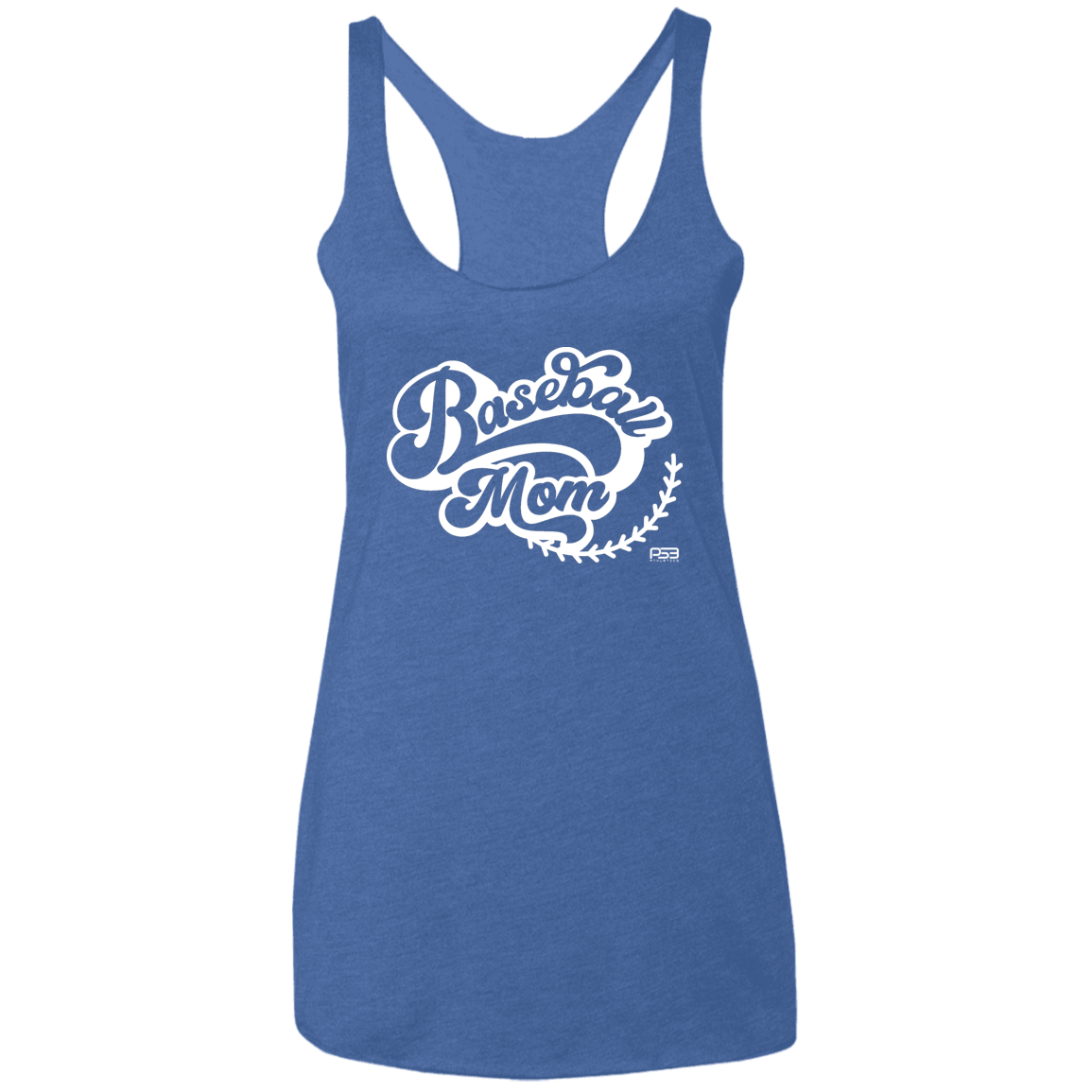 Baseball Mom White Ladies' Triblend Racerback Tank