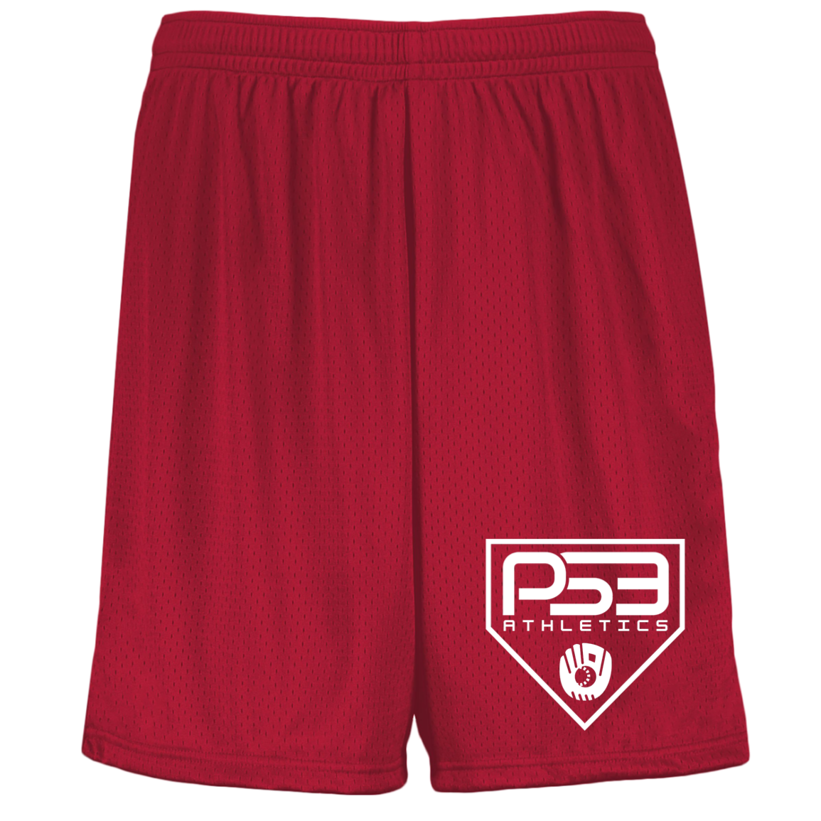 White Plate Logo Youth Moisture-Wicking Mesh Shorts