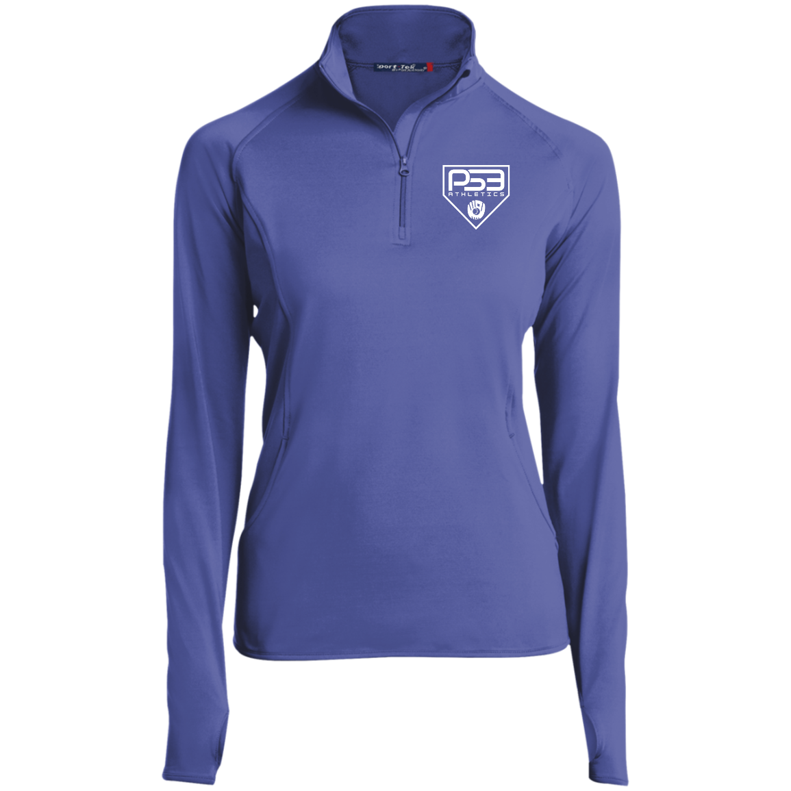 White Plate Logo Ladies' 1/2 Zip Performance Pullover