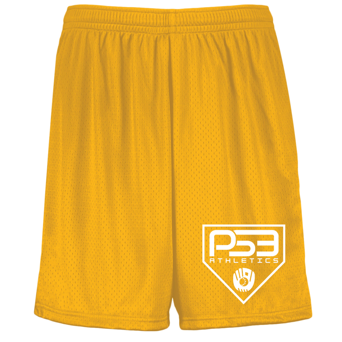 White Plate Logo Youth Moisture-Wicking Mesh Shorts