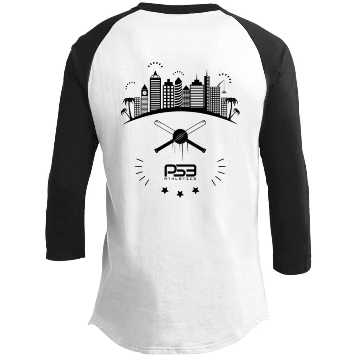 Baseball City Bright & Black Youth 3/4 Raglan Sleeve Shirt