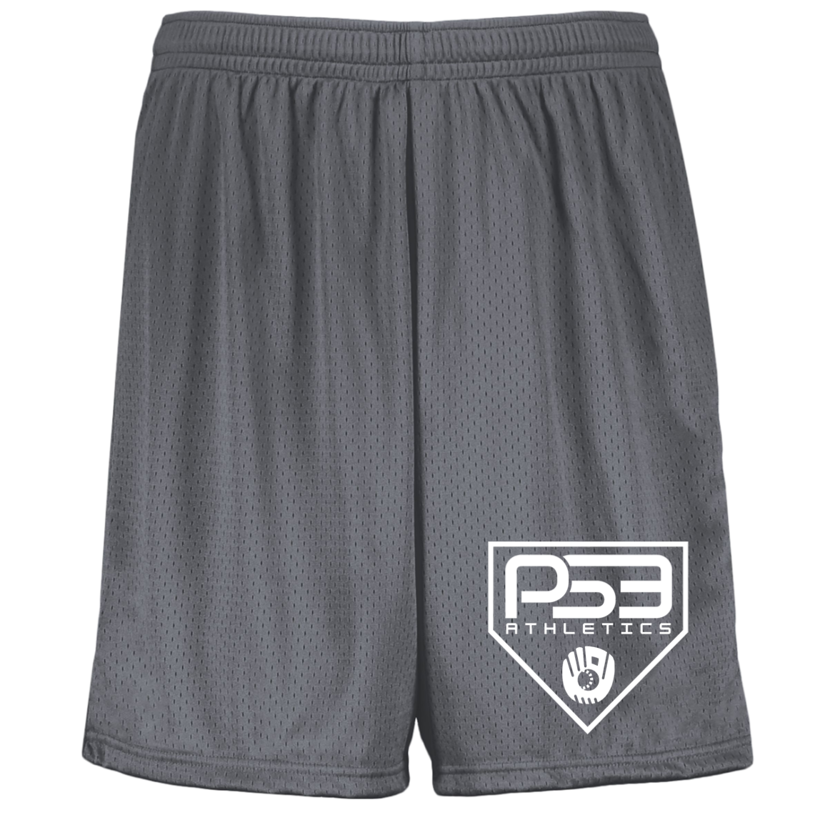 White Plate Logo Youth Moisture-Wicking Mesh Shorts