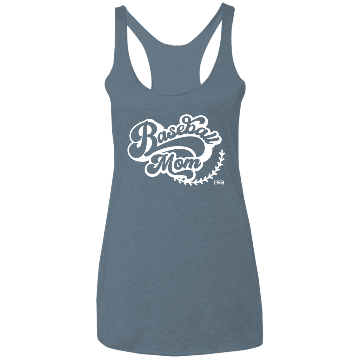 Baseball Mom White Ladies' Triblend Racerback Tank