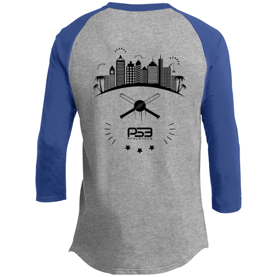 Baseball City Bright & Black Youth 3/4 Raglan Sleeve Shirt