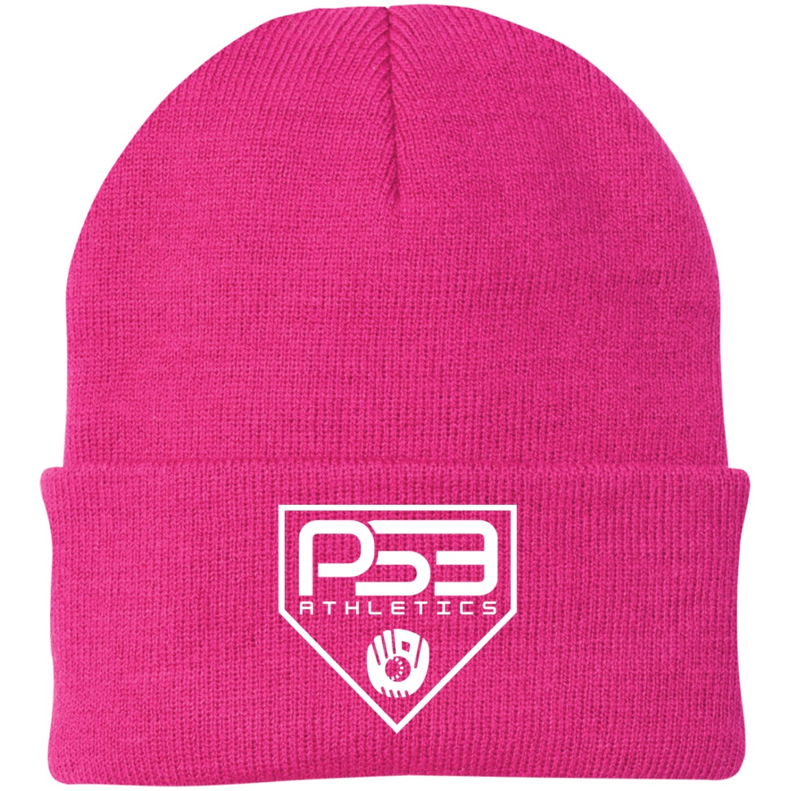 White Plate Logo Embroidered Knit Cap