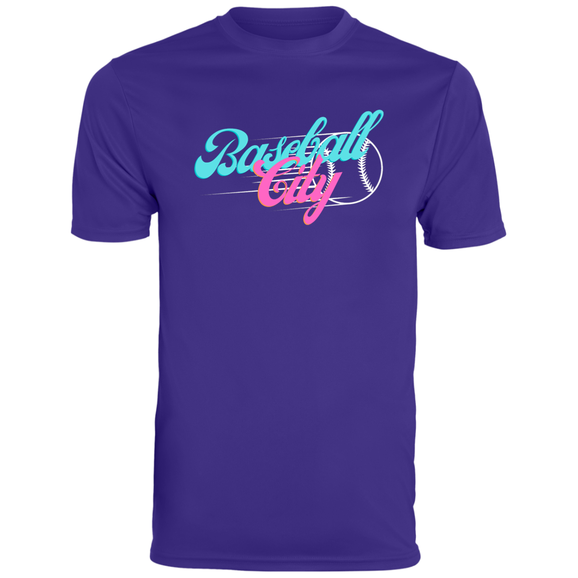 Baseball City Bright & White Men's Moisture-Wicking Tee