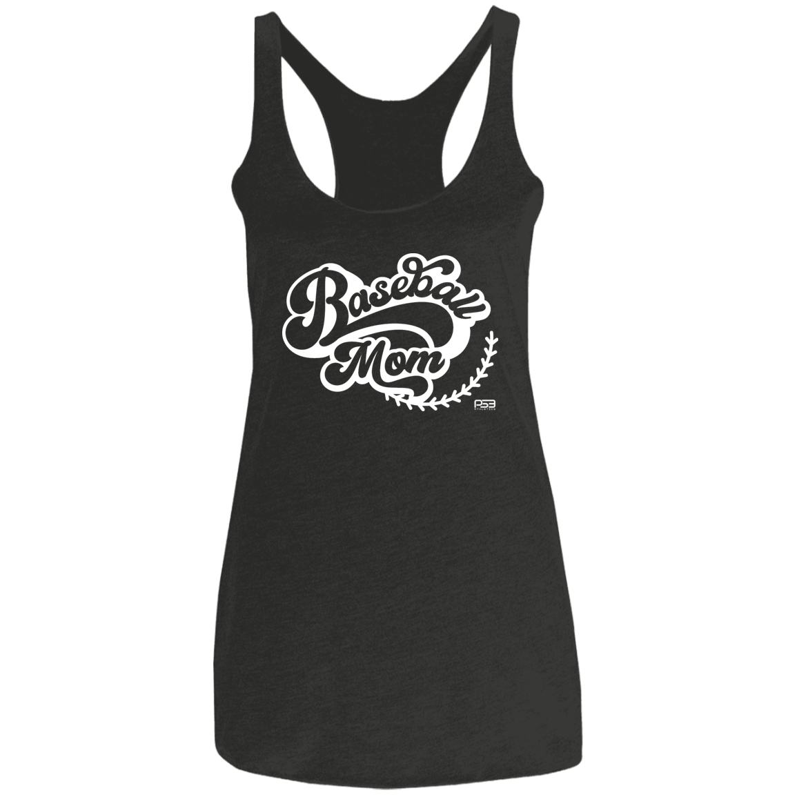 Baseball Mom White Ladies' Triblend Racerback Tank