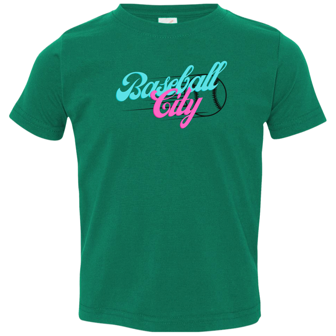 Baseball City Bright & Black Toddler Jersey T-Shirt