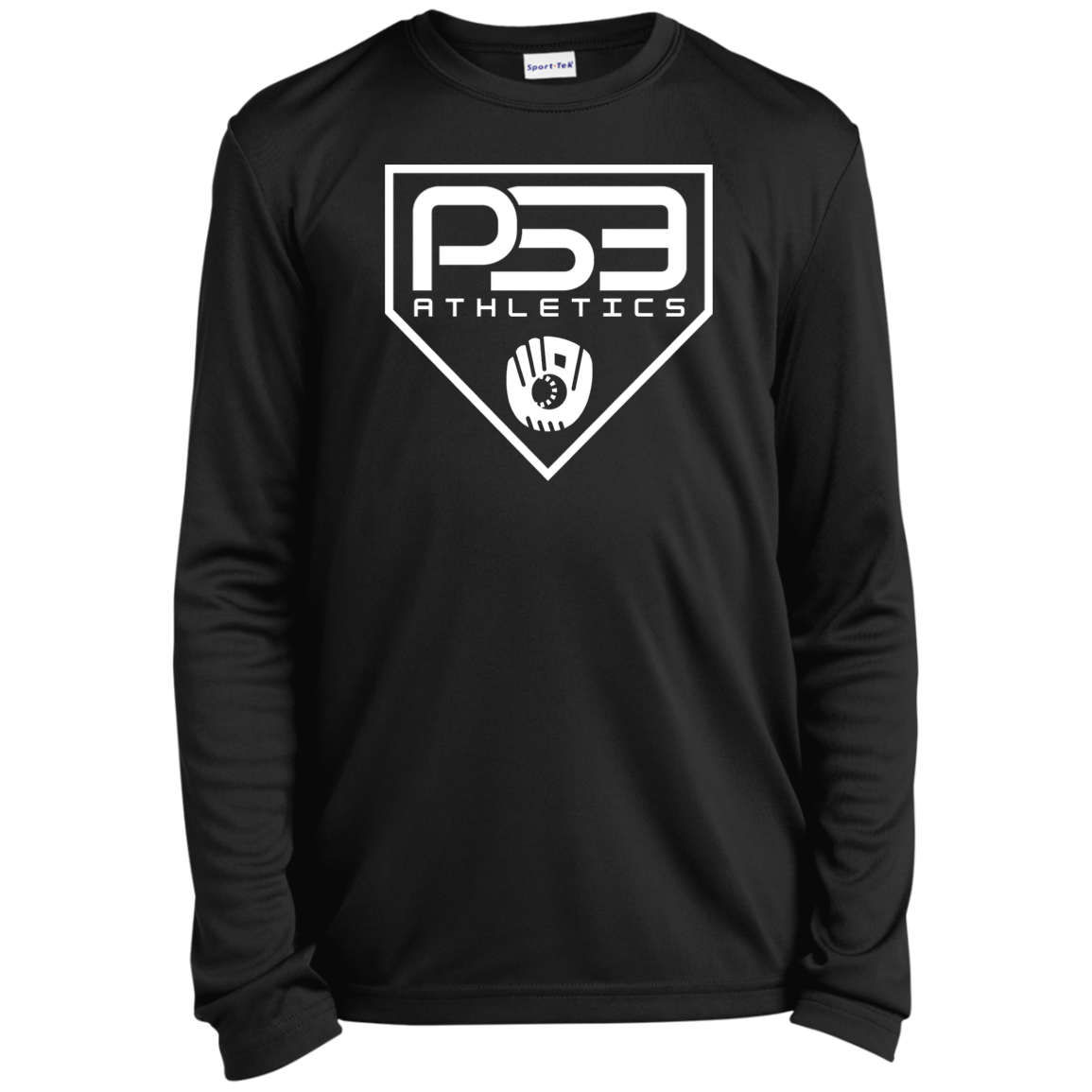 White Plate Logo Youth Long Sleeve Performance Tee