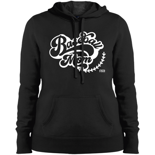 Baseball Mom White Ladies' Pullover Hooded Sweatshirt