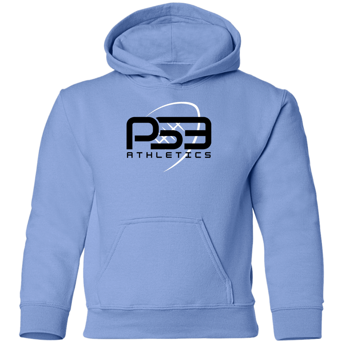Black/White Football Youth Pullover Hoodie