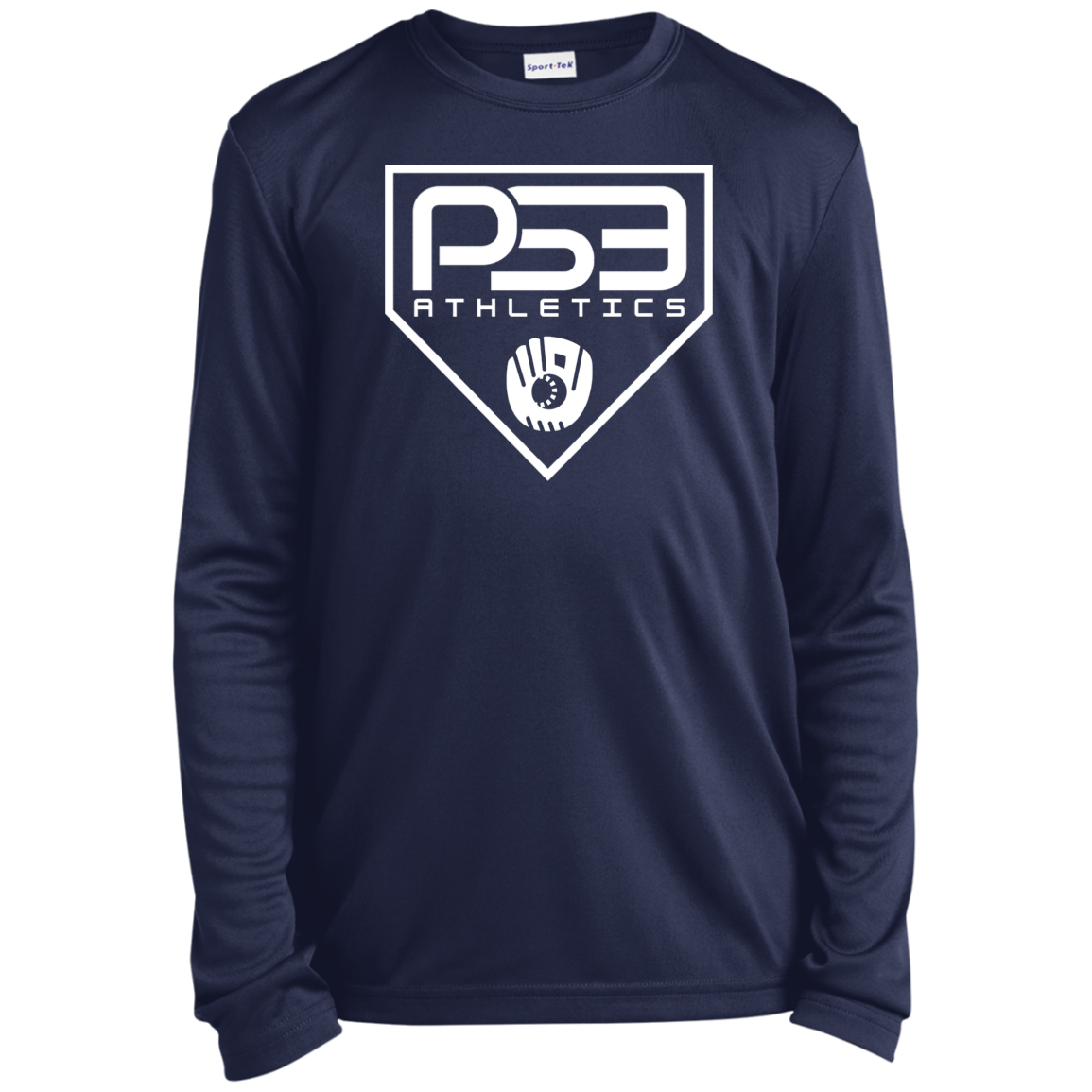 White Plate Logo Youth Long Sleeve Performance Tee