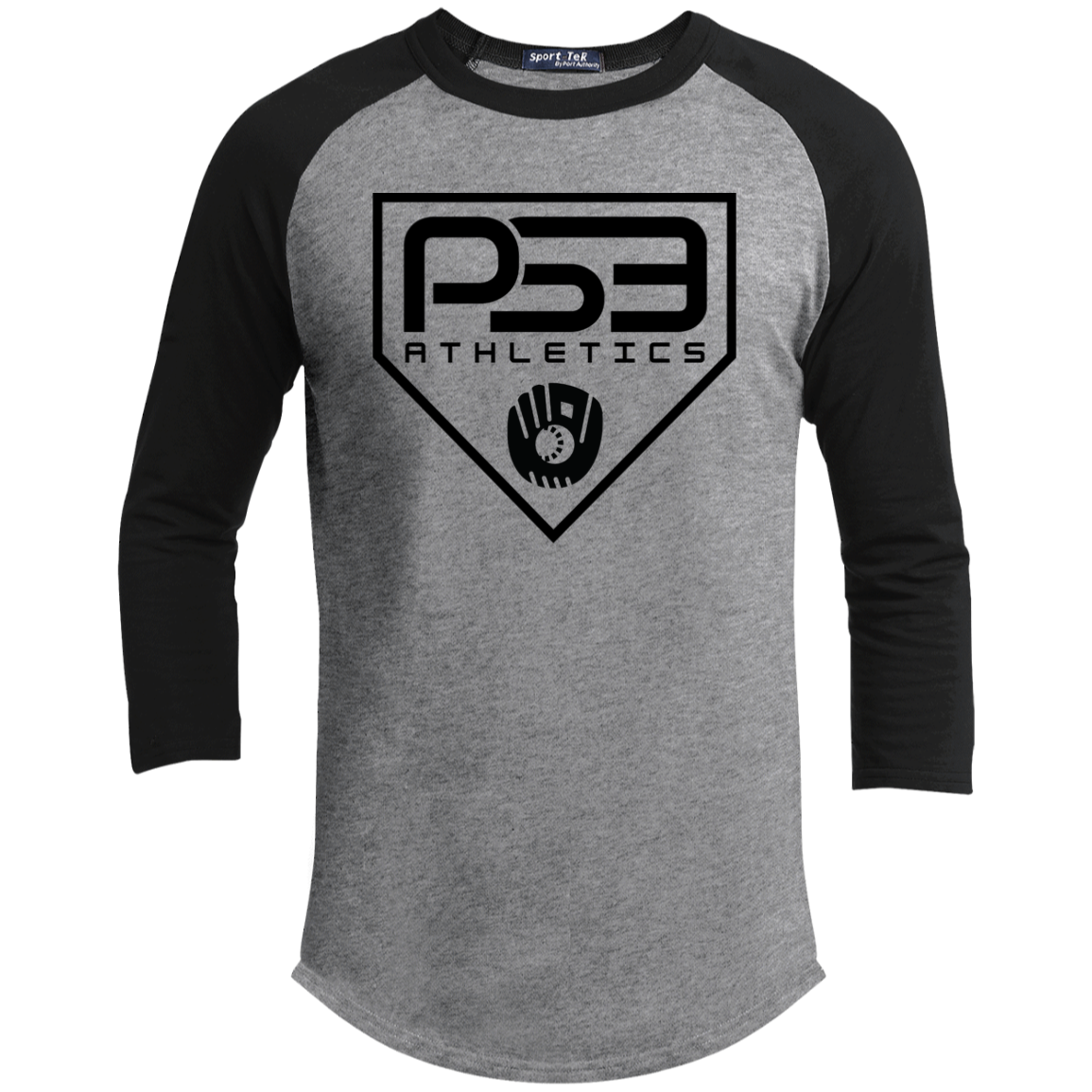 Black Plate Logo Youth 3/4 Raglan Sleeve Shirt