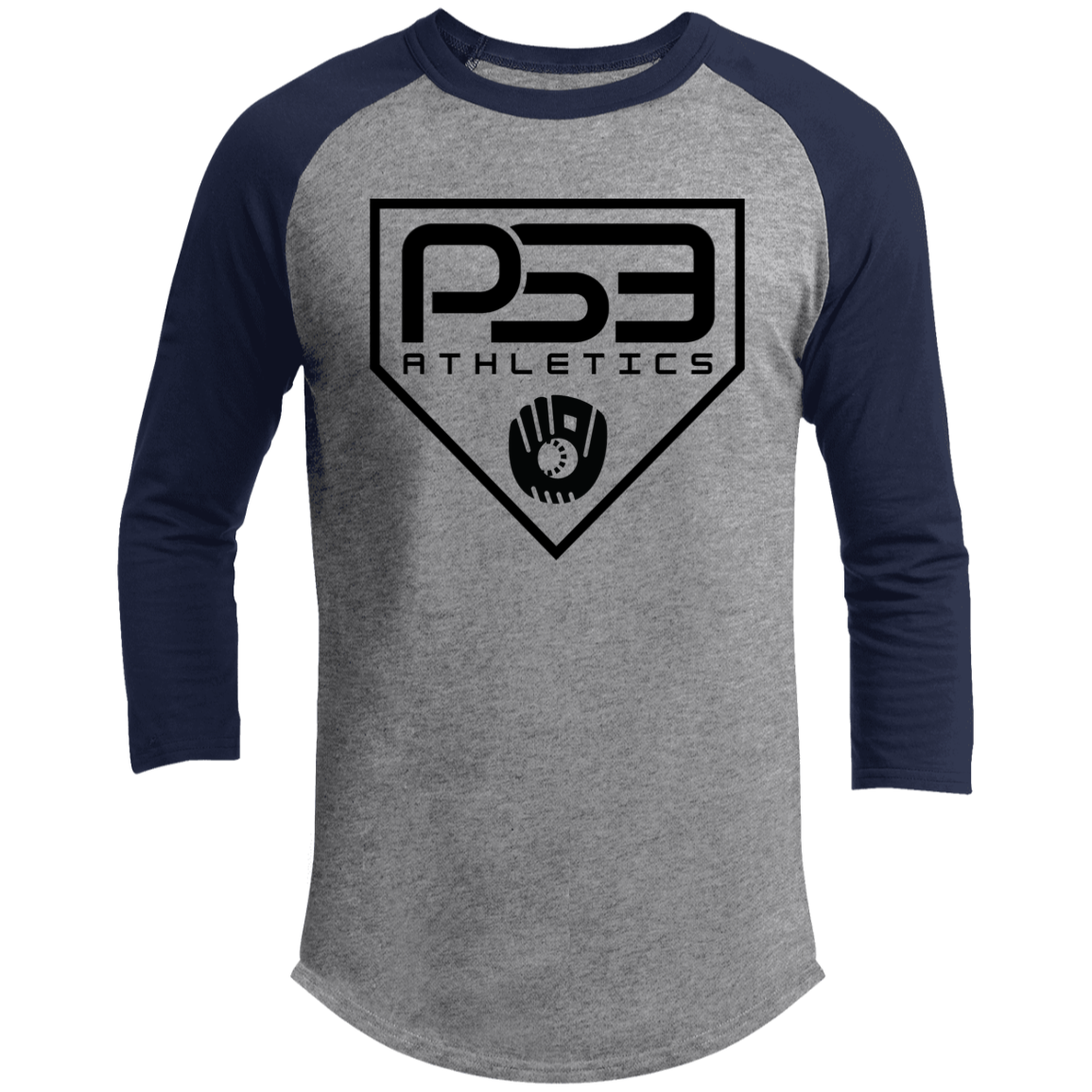 Black Plate Logo 3/4 Raglan Sleeve Shirt