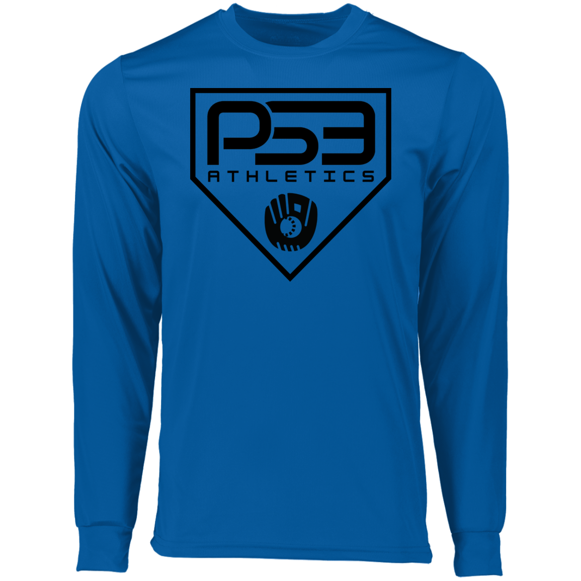 Black Plate Logo Long Sleeve Moisture-Wicking Tee