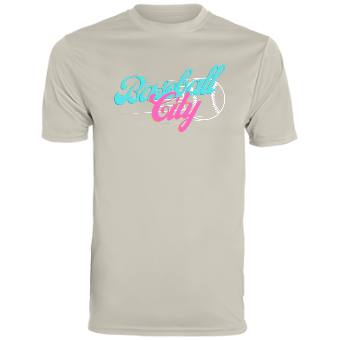 Baseball City Bright & White Men's Moisture-Wicking Tee