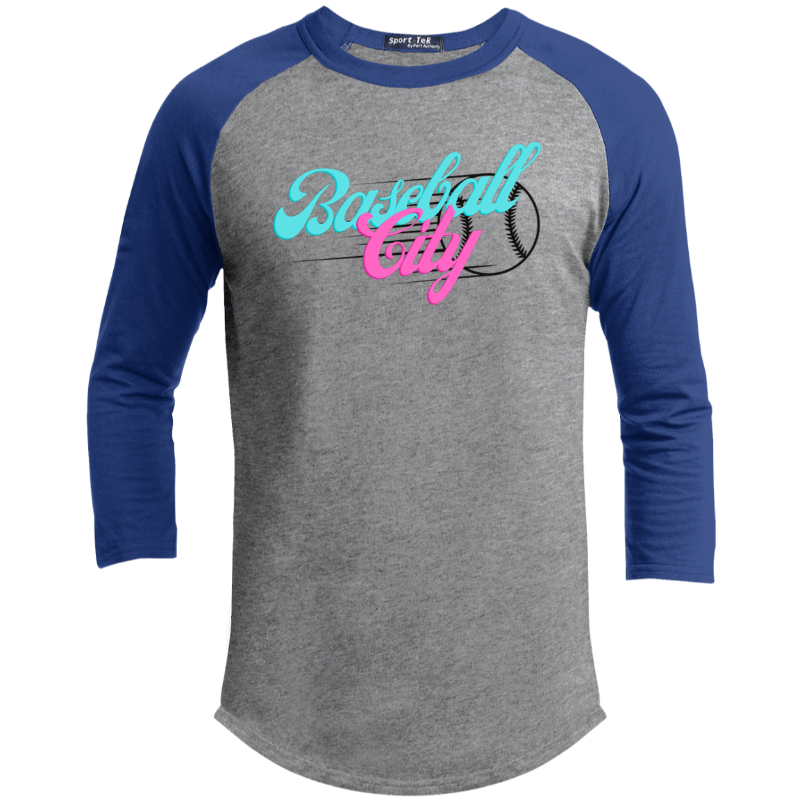 Baseball City Bright & Black Youth 3/4 Raglan Sleeve Shirt