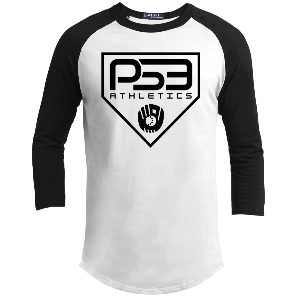 Black Plate Logo Youth 3/4 Raglan Sleeve Shirt