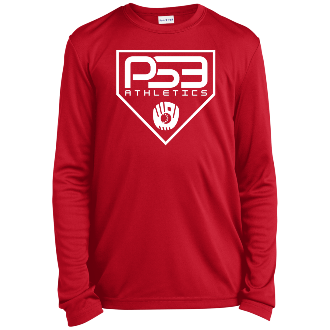White Plate Logo Youth Long Sleeve Performance Tee