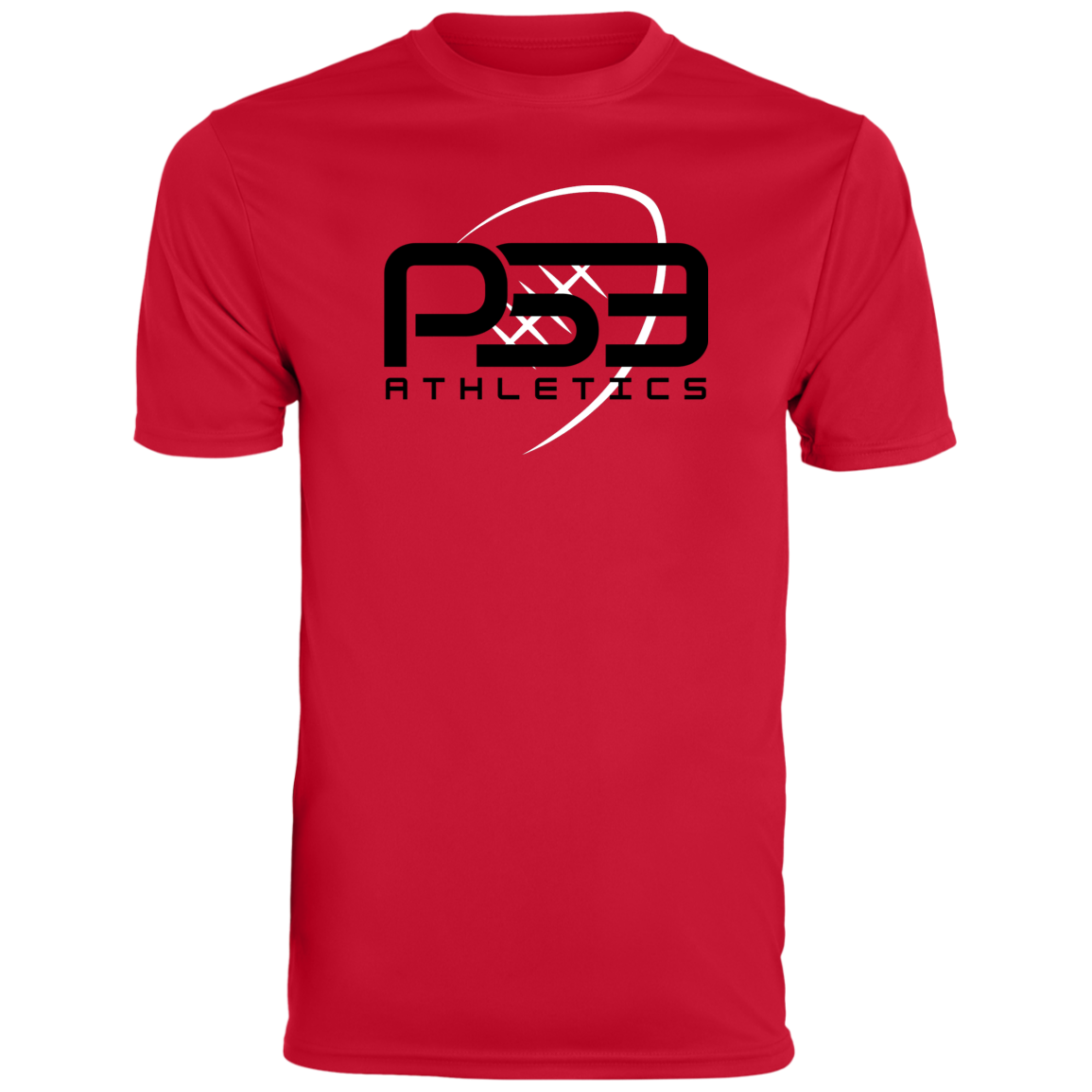 Black/White Football Youth Moisture-Wicking Tee