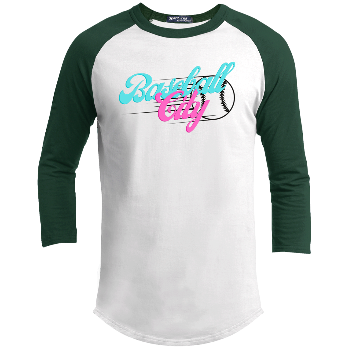 Baseball City Bright & Black Youth 3/4 Raglan Sleeve Shirt