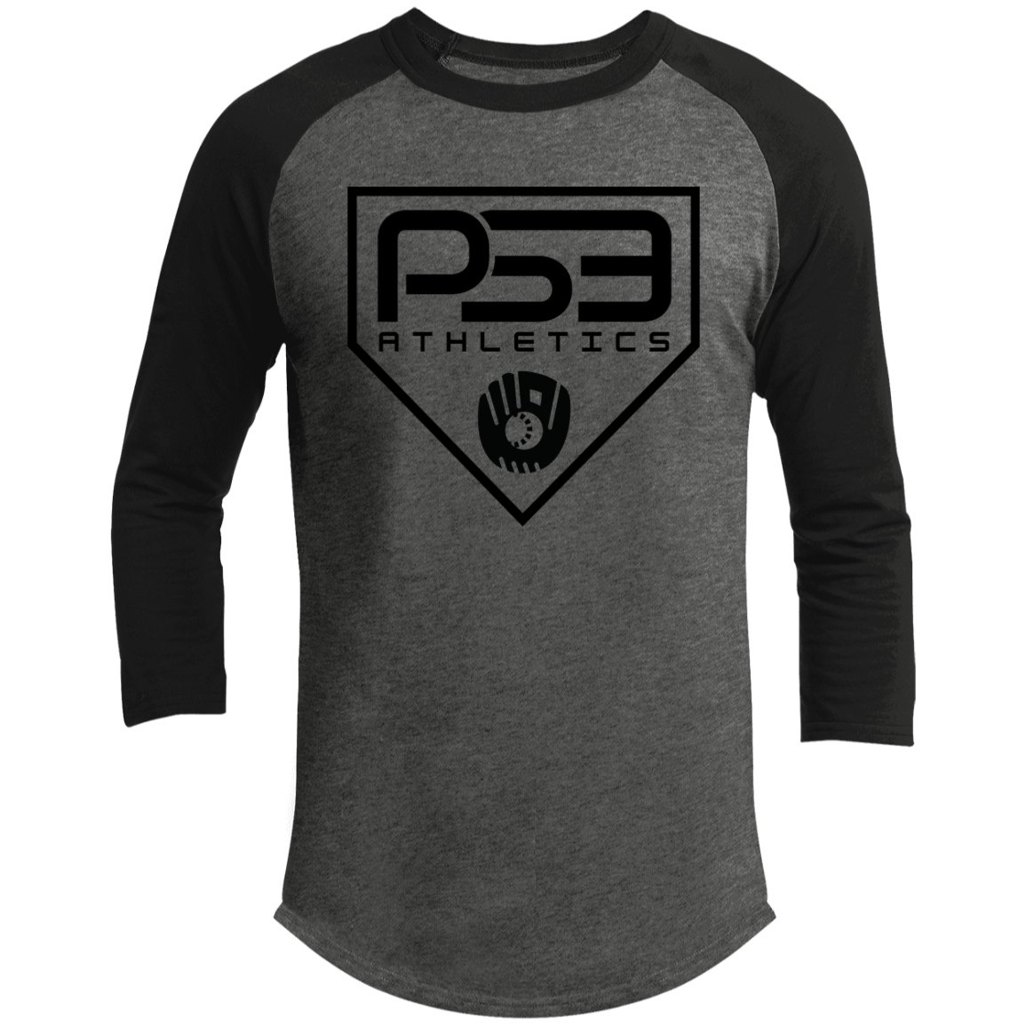 Black Plate Logo 3/4 Raglan Sleeve Shirt