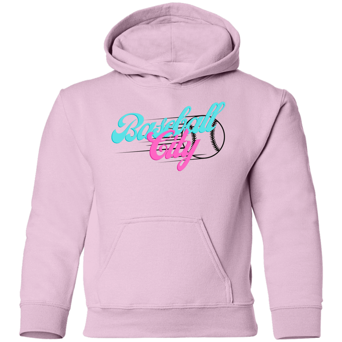 Baseball City Bright & Black Youth Pullover Hoodie