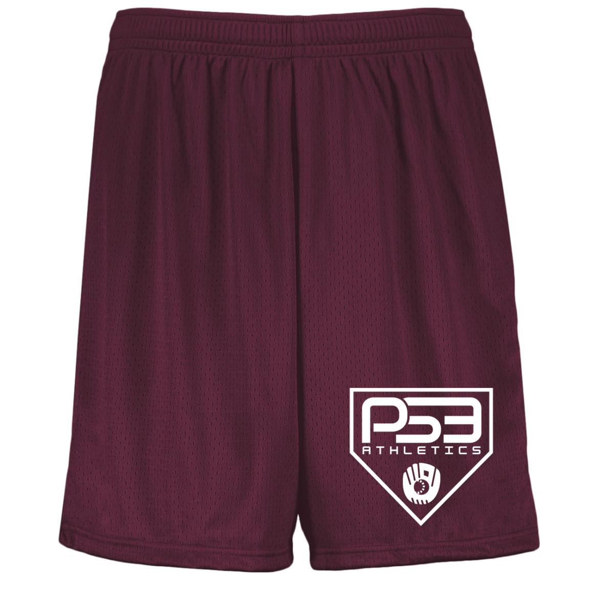 White Plate Logo Youth Moisture-Wicking Mesh Shorts