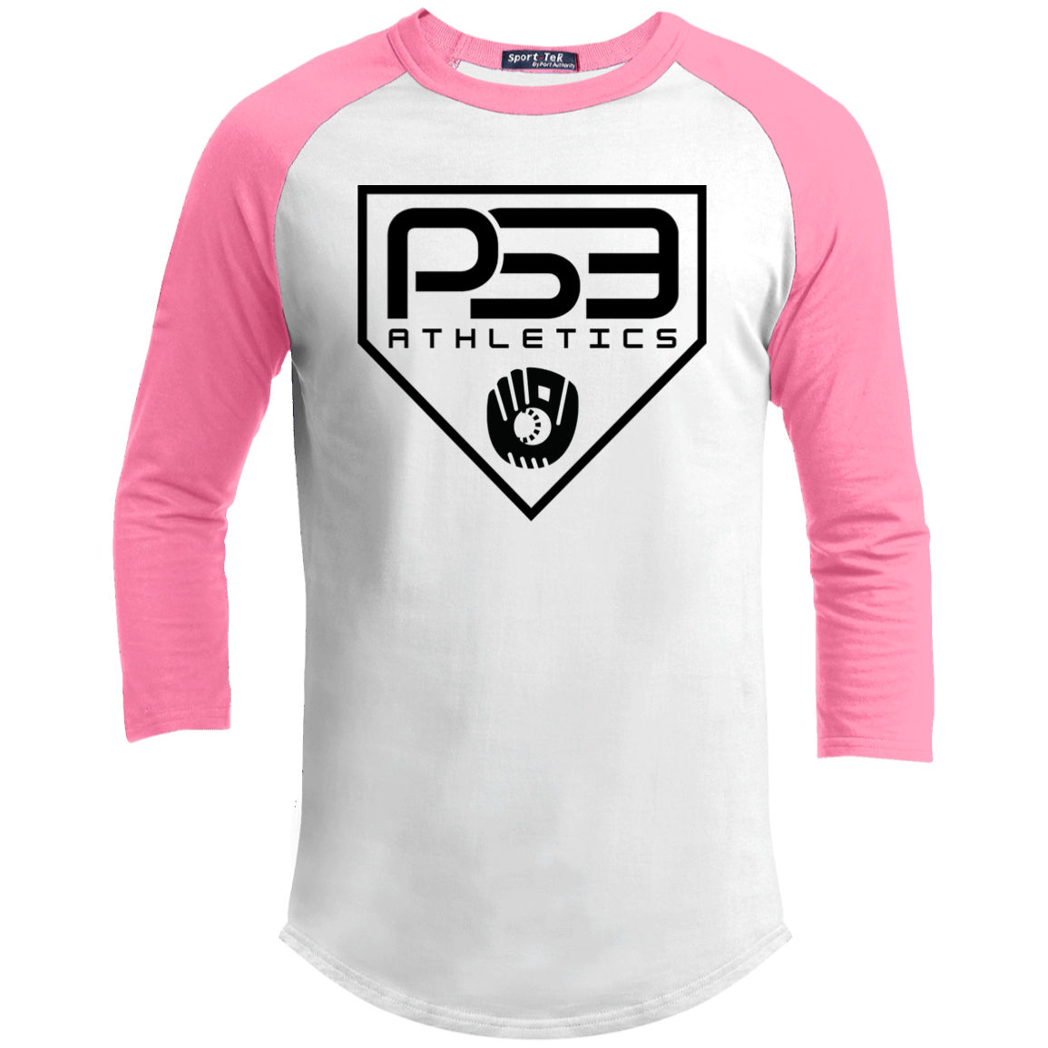 Black Plate Logo Youth 3/4 Raglan Sleeve Shirt