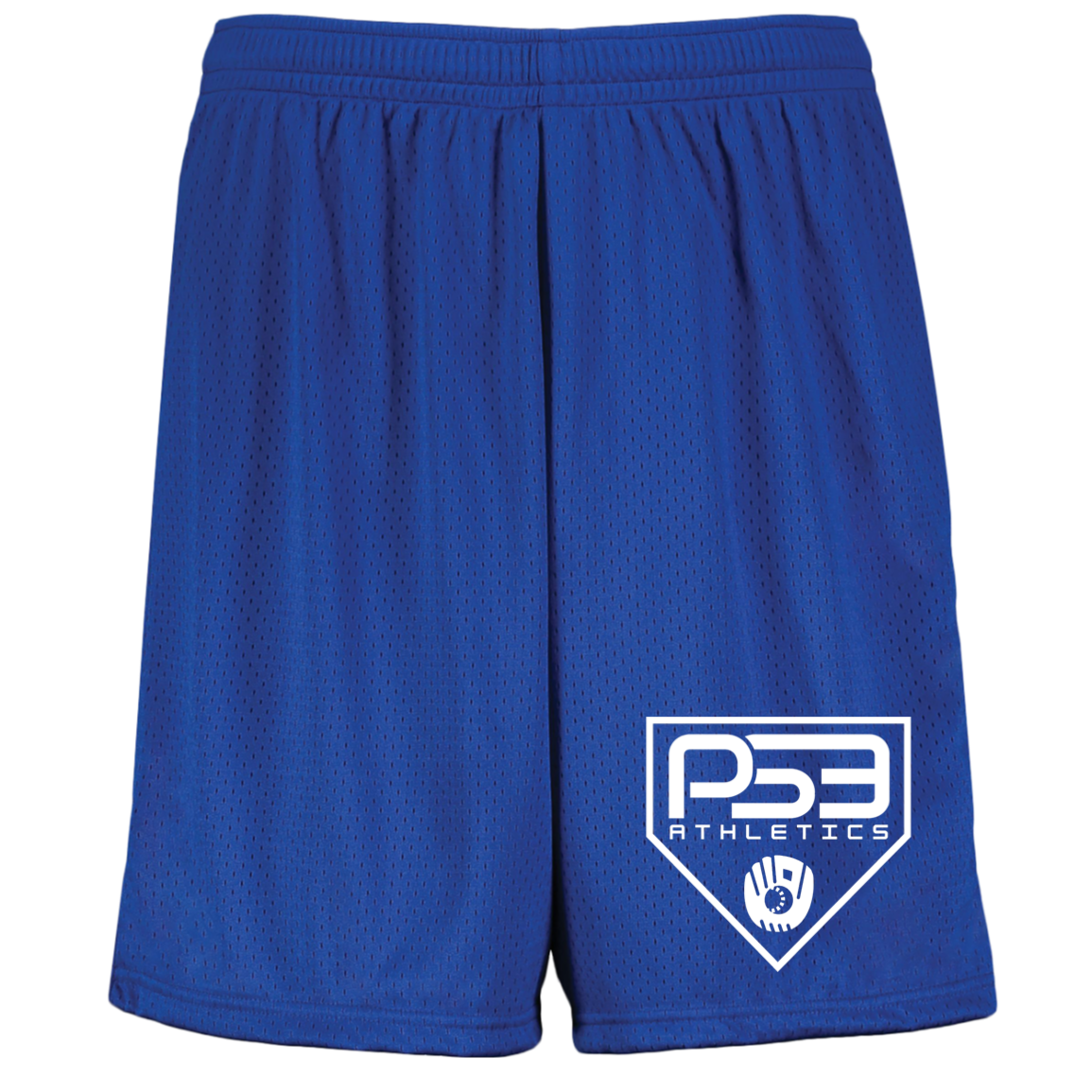 White Plate Logo Youth Moisture-Wicking Mesh Shorts