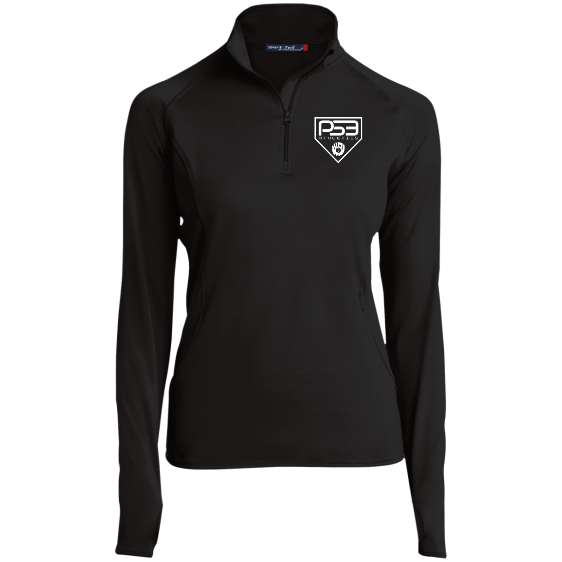White Plate Logo Ladies' 1/2 Zip Performance Pullover