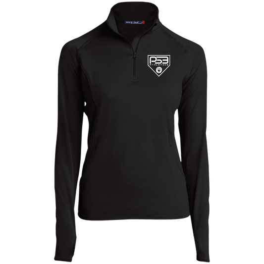 White Plate Logo Ladies' 1/2 Zip Performance Pullover