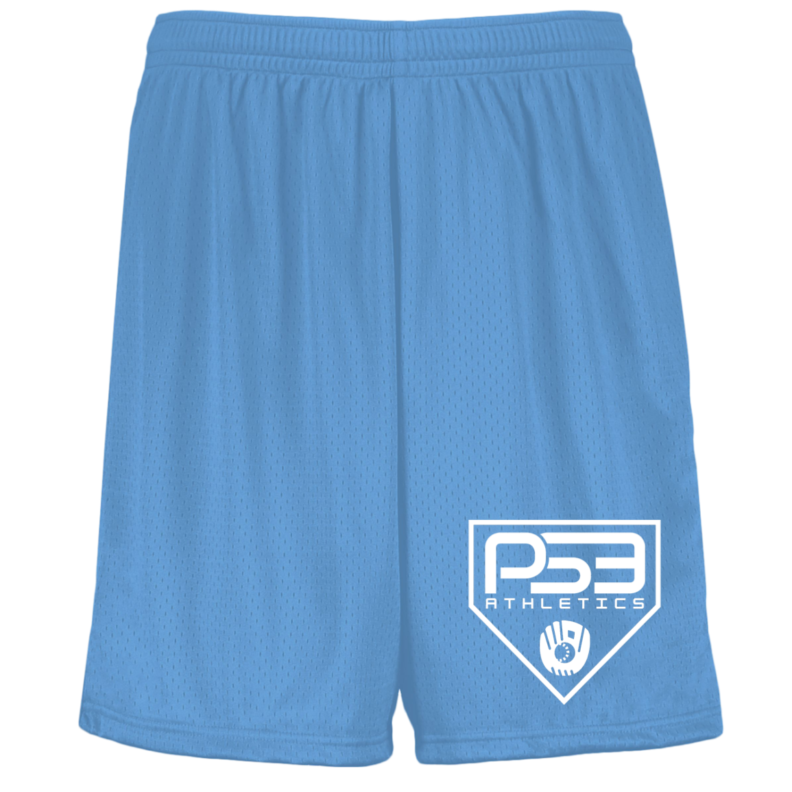 White Plate Logo Youth Moisture-Wicking Mesh Shorts