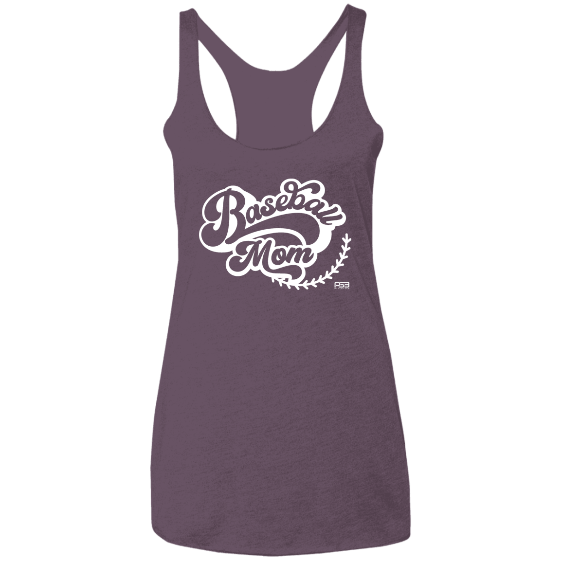 Baseball Mom White Ladies' Triblend Racerback Tank