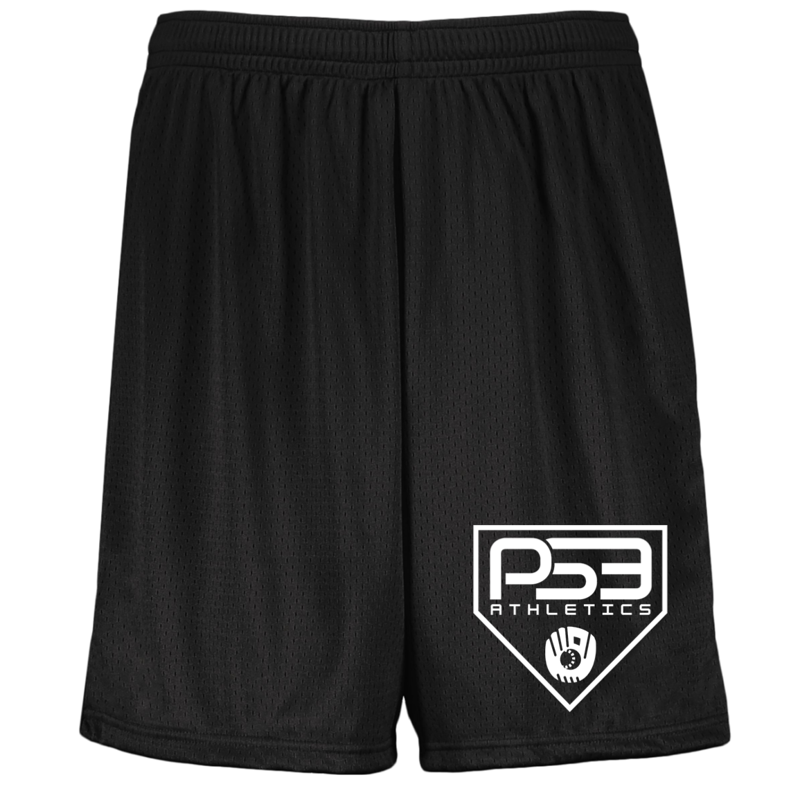 White Plate Logo Youth Moisture-Wicking Mesh Shorts