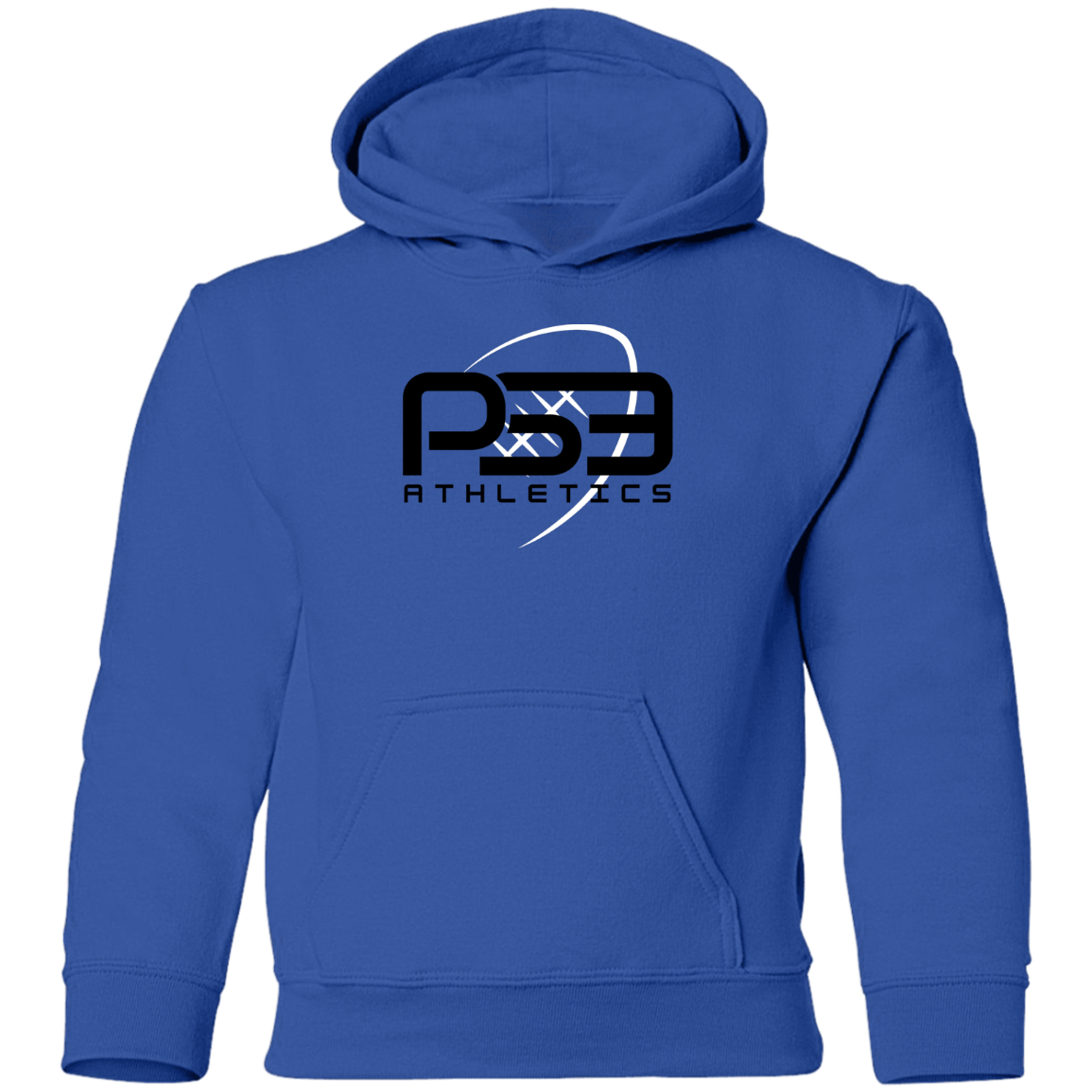 Black/White Football Youth Pullover Hoodie