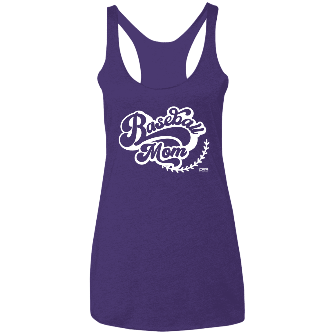 Baseball Mom White Ladies' Triblend Racerback Tank