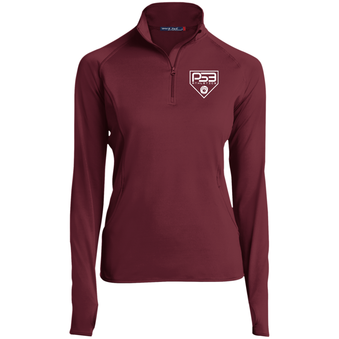 White Plate Logo Ladies' 1/2 Zip Performance Pullover