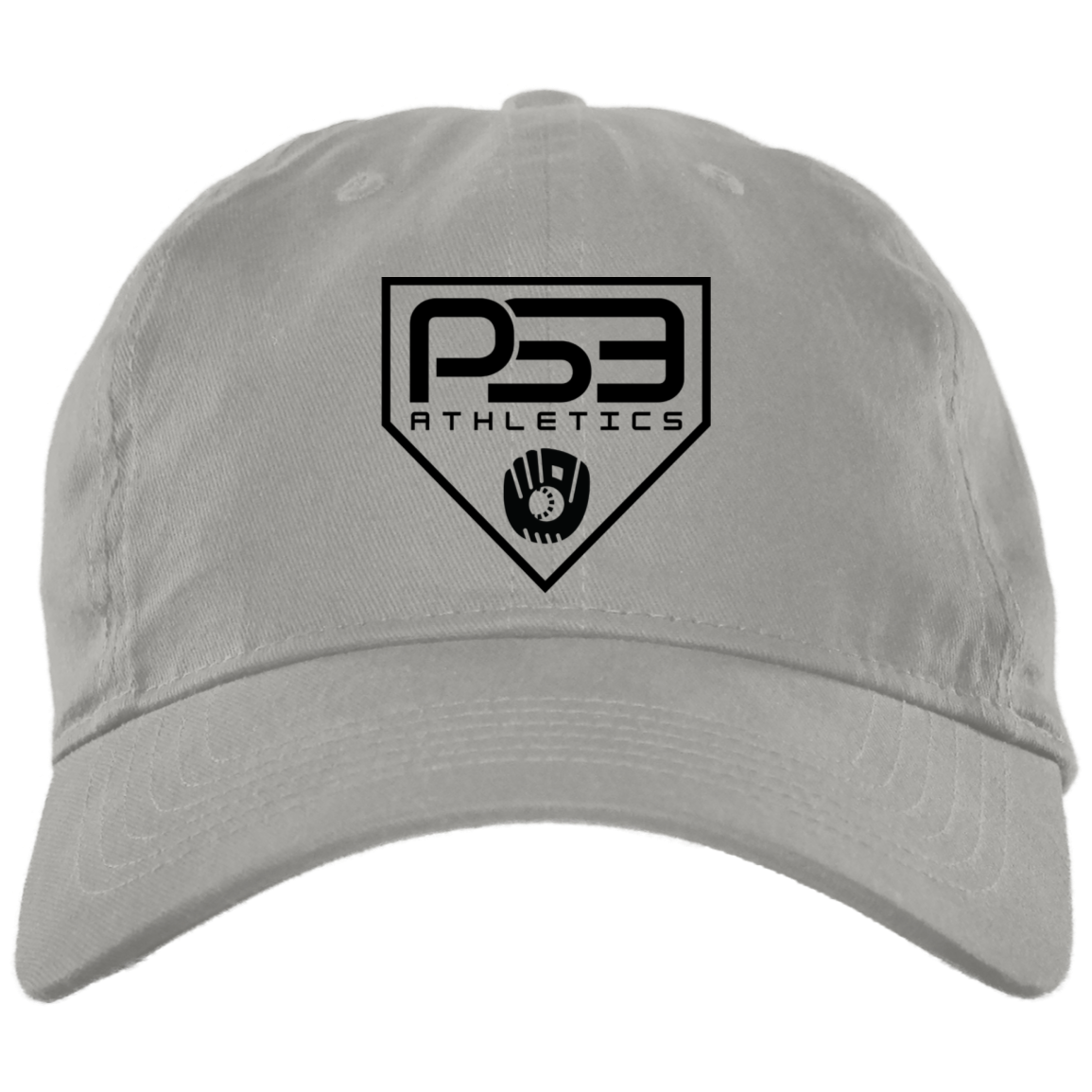 Black Plate Logo Embroidered Brushed Twill Unstructured Dad Cap