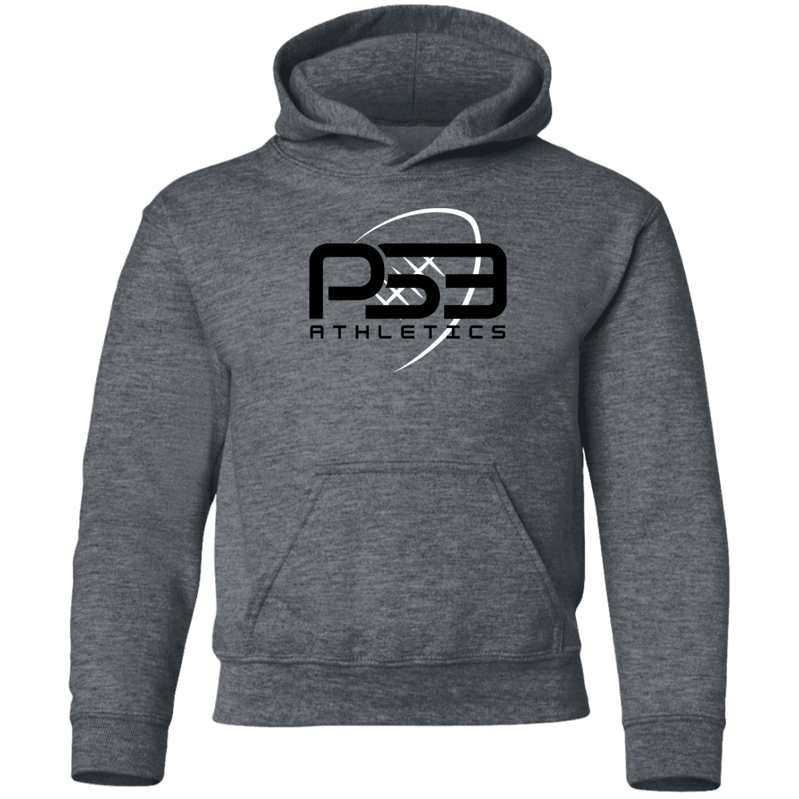 Black/White Football Youth Pullover Hoodie