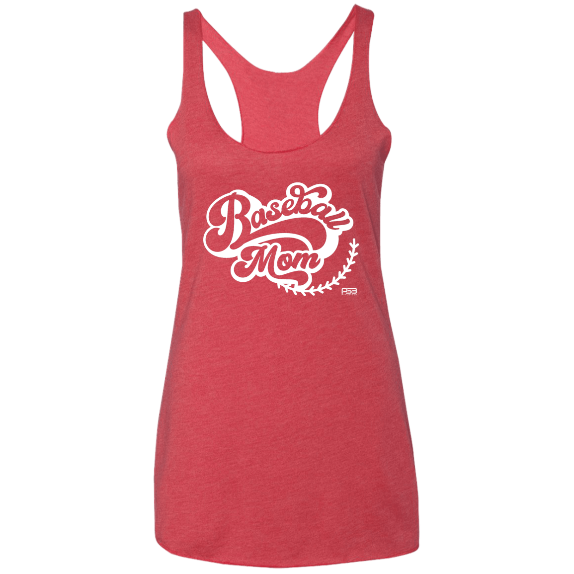 Baseball Mom White Ladies' Triblend Racerback Tank