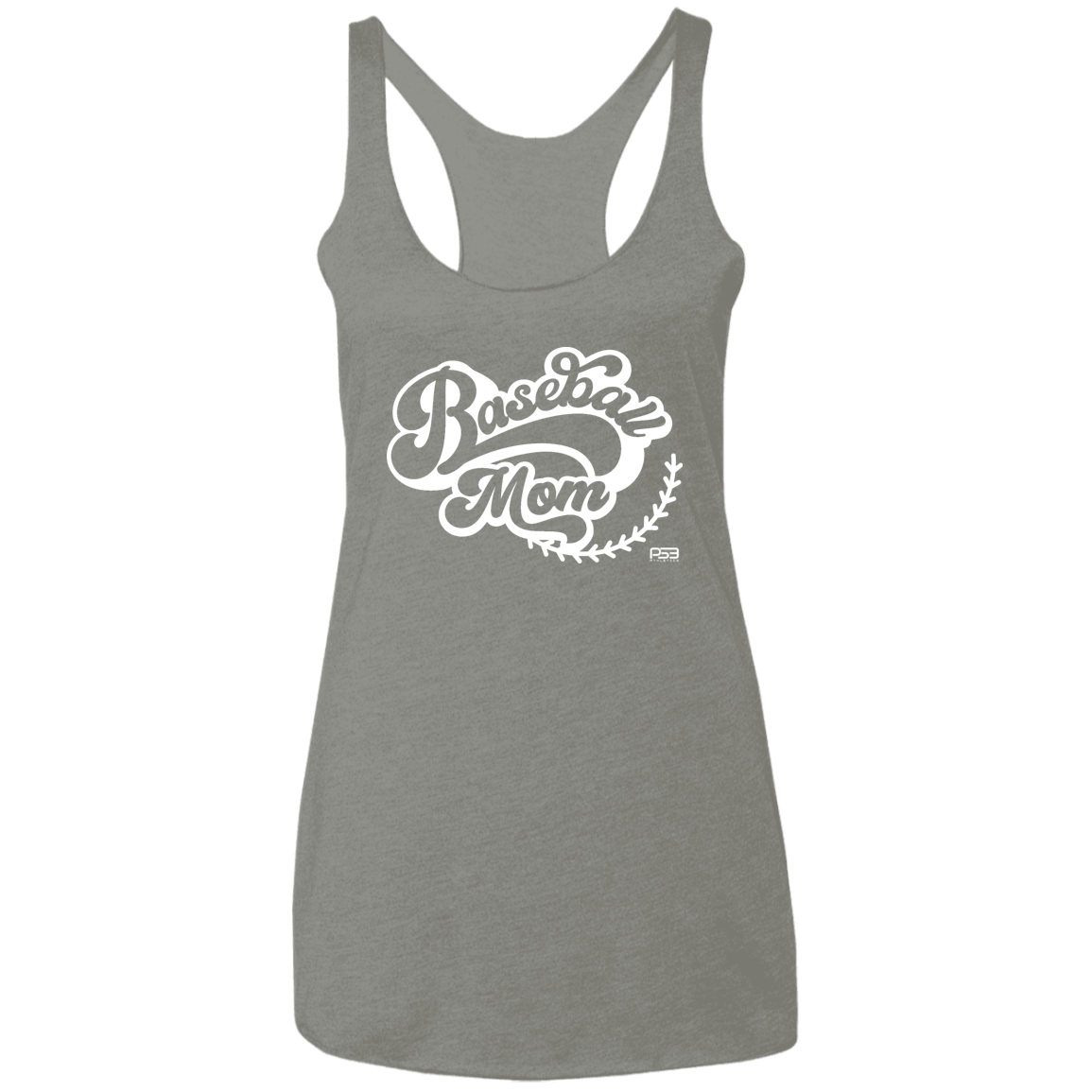 Baseball Mom White Ladies' Triblend Racerback Tank